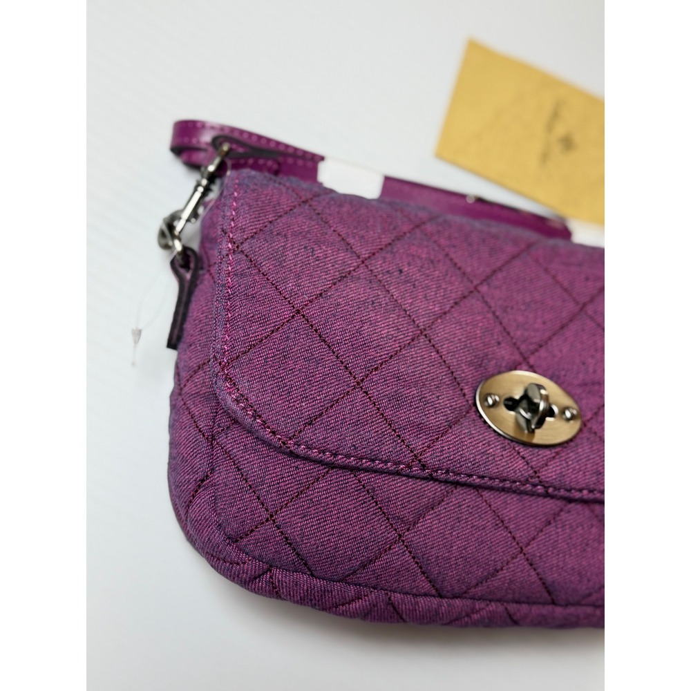 Patricia Nash Bonny Crossbody Bag Dark Pink Quilted Denim Stonewashed New Women - Picture 2 of 13